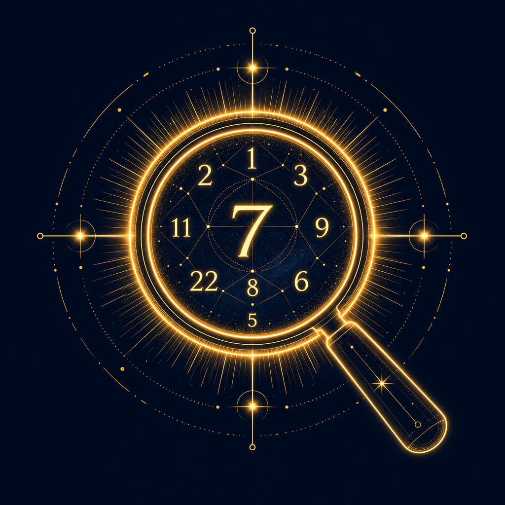 Search icon with numerology symbols — enter your athlete's name